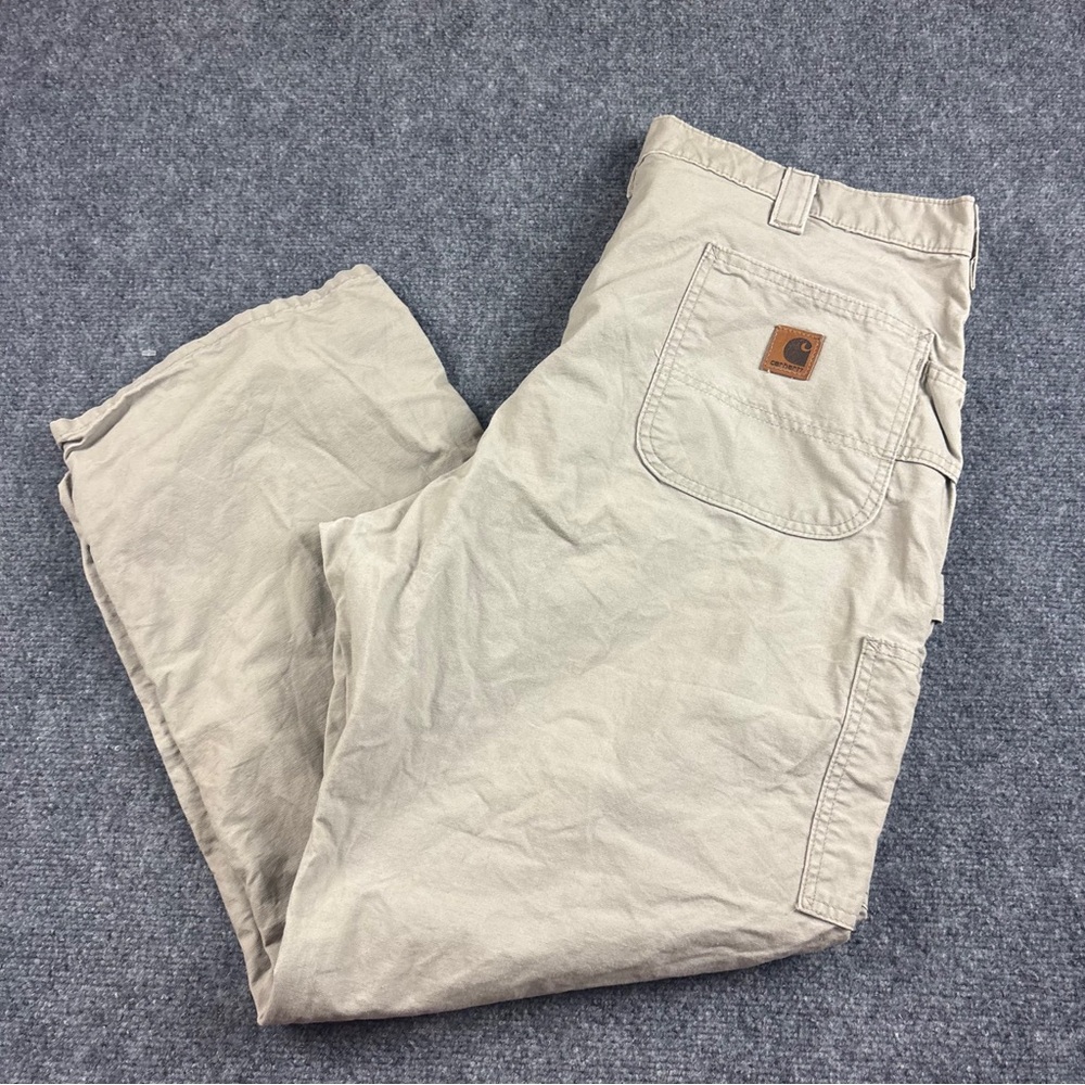 CARHARTT Men’s Khaki Dungaree Fit utility work Cargo pants size: 40 x 30